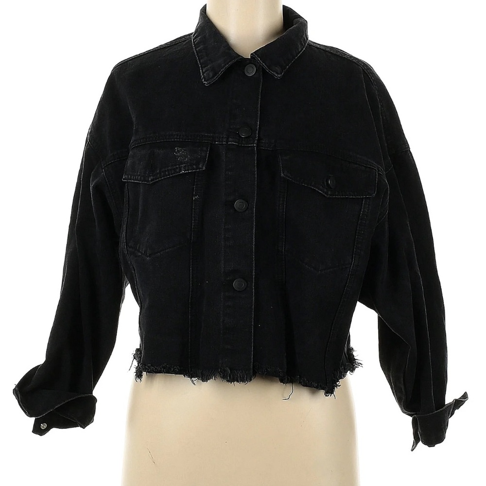 Black denim jacket in size 8-10